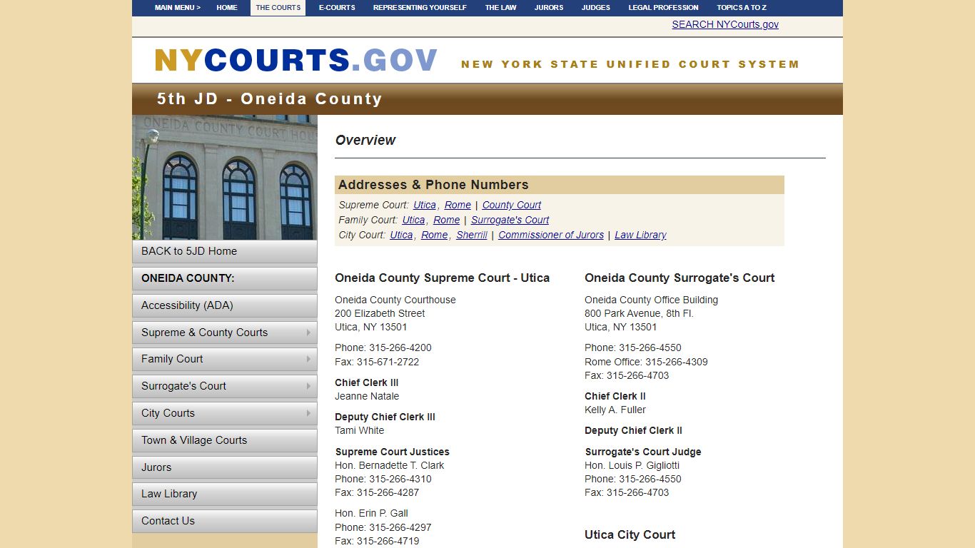 5JD Oneida County HOME | NYCOURTS.GOV - Judiciary of New York