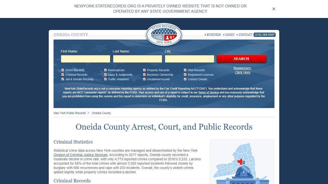Oneida County Arrest, Court, and Public Records