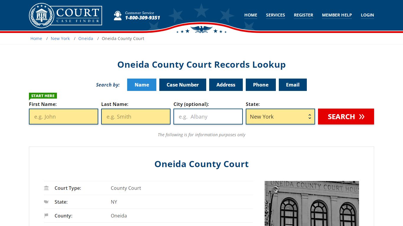 Oneida County Court Records Lookup - CourtCaseFinder.com